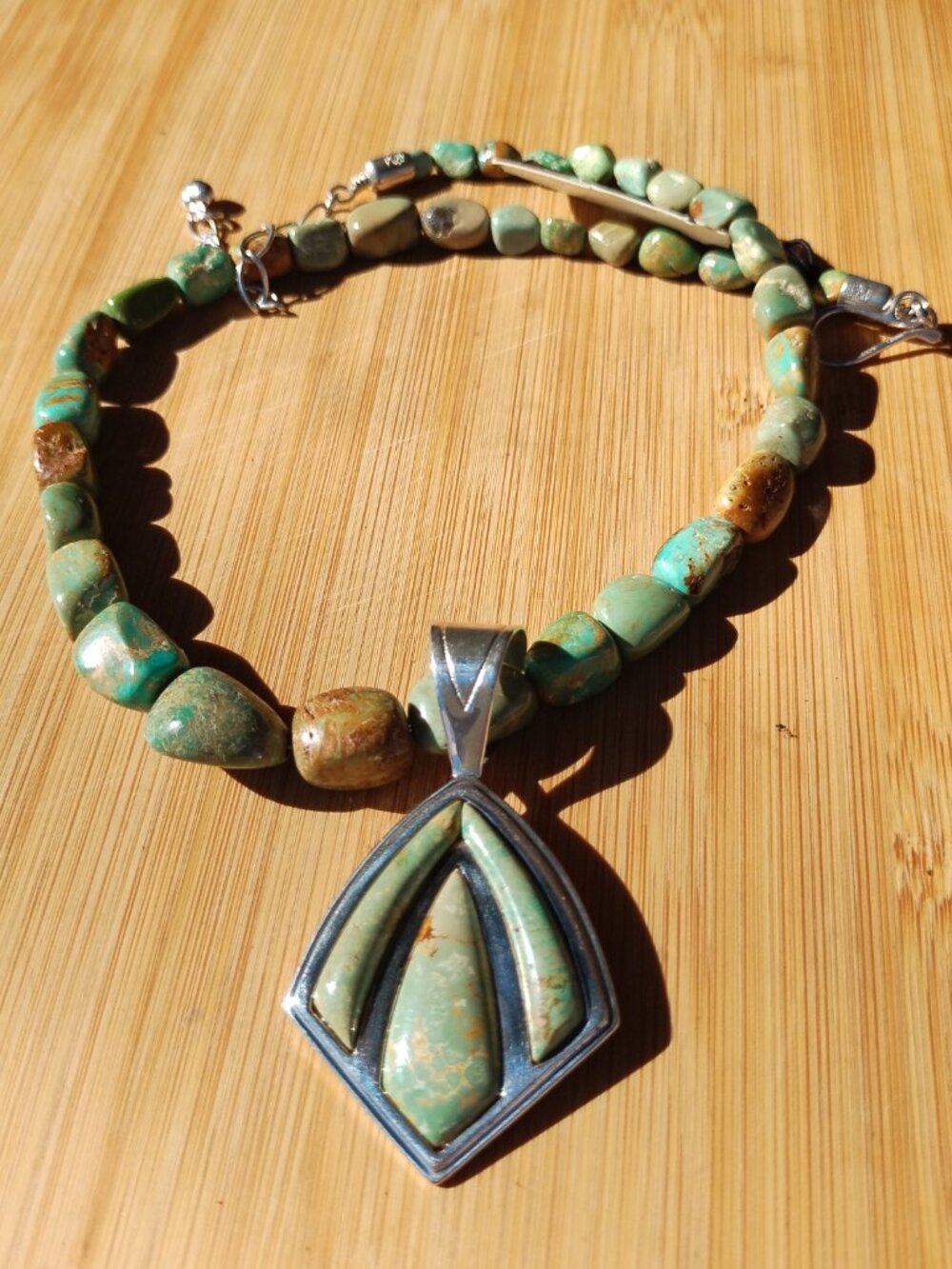 Jay King DTR Turquoise 925 Sterling Silver Pendant Beaded Chunky Necklace - Picture 9 of 10